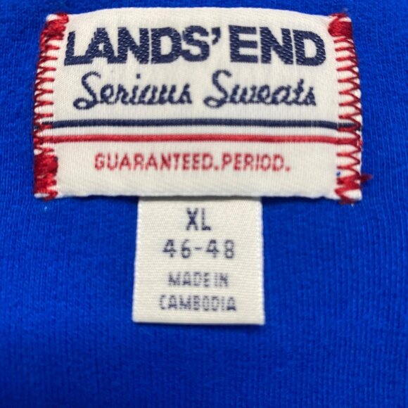 Lands End Mens XL Serious Sweats Blue Half-Zip Pullover Wnter Warm - Picture 6 of 11